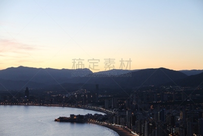 贝尼东,水平画幅,秋天,夜晚,无人,城市天际线,黄昏,户外,西班牙,摄影