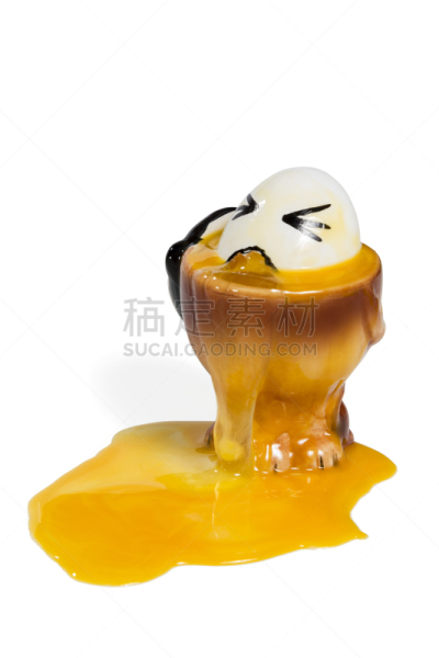 蛋黄,卵,半熟的鸡蛋,蛋杯,餐具,垂直画幅,褐色,新的,膳食