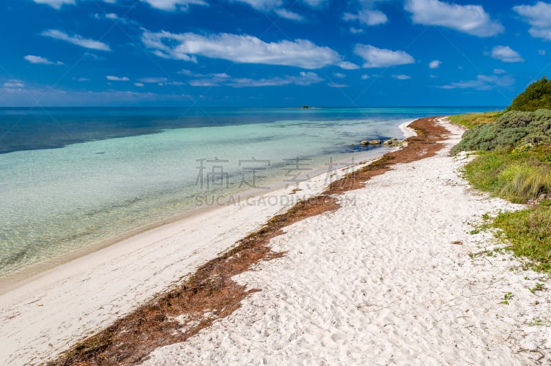 海滩,鸡尾酒,水,天空,佛罗里达群岛,水平画幅,沙子,无人,bahia honda key,早晨