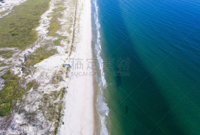 要塞,海滩,海湾沿海,美国,半岛,水平画幅,沙子,无人,夏天,户外