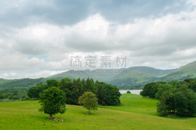 费尔菲尔德马蹄,英格兰湖区,坎布里亚,fay wray,城堡,温德米尔湖,水,天空,留白
