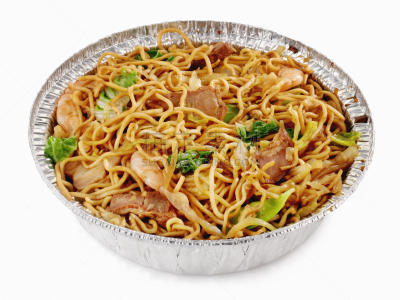 炒面,中式外卖,咕噜肉,咕噜鸡,咕噜菜,点心,亮色调,高视角,开胃品,金属