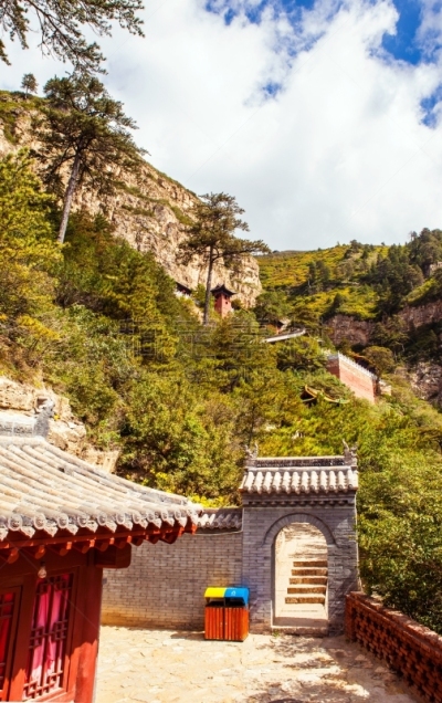 衡山,山,北,非凡的,大同,山西省,道教,垂直画幅,无人,寺庙