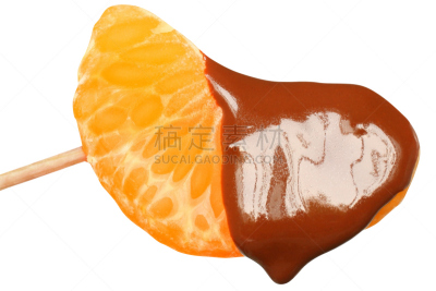 特写,桔子,分离着色,巧克力涂层,水平画幅,牙签,无人,法式食品,热可可,甜点心