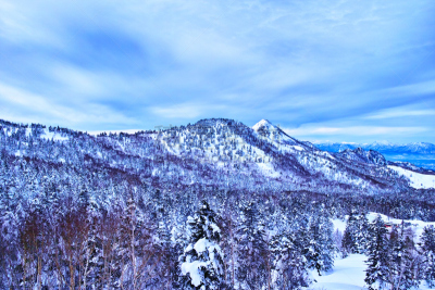 雪,山,山之内町,地球女神,长野县,天空,留白,水平画幅,无人,纯净