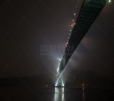 塔,狮门桥,2015年,北,雾,温哥华岛