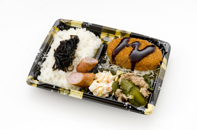 牛肉,日本,炸丸子,午餐盒,蔬菜,炸制食物,食品,酱汁,盒装午餐,白米