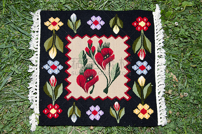 地毯,羊毛,罗马尼亚,过去,符号,古典式,传统,式样,水平画幅,纺织品