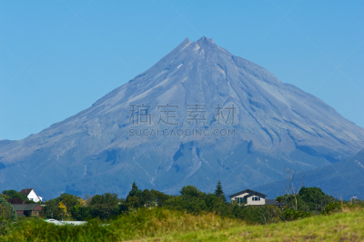 塔拉纳基山,新普利茅斯,塔拉纳基大区,长焦镜头,火山,新西兰,拍摄场景,水平画幅,无人,夏天