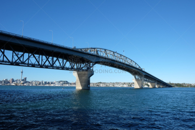 waitemata harbour,桥,天空塔,奥克兰,水,天空,水平画幅,无人,海港,交通