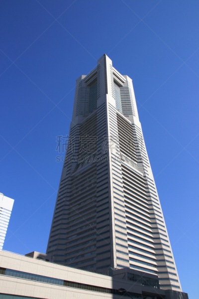 横滨地标大厦,垂直画幅,天空,城镇景观,无人,符号,户外,白色,商业金融和工业,城镇