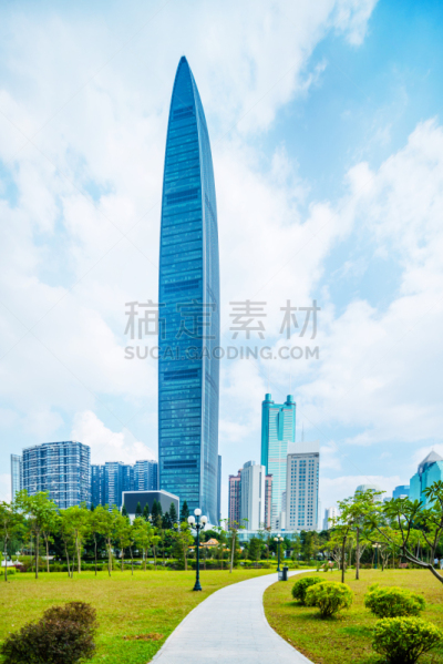 深圳,摩天大楼,深圳京基100,广东省,垂直画幅,天空,未来,新的,无人,巨大的
