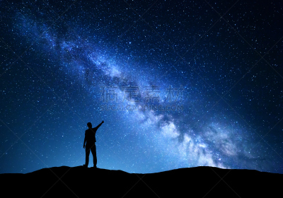 银河系,男人,天空,星系,四肢,夜晚,旅行者,男性,自由,明亮