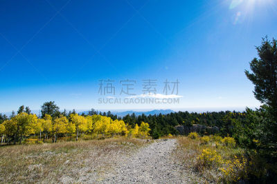 小路,岩石,自然,天空,美国,非都市风光,水平画幅,秋天,无人,蓝色