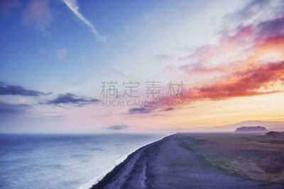 山,黑沙,水平画幅,沙子,无人,海岬,户外,泳装,斯堪的纳维亚半岛,冰岛国