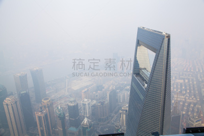 雾,100岁以上,室内地面,上海中心大厦,上海环球金融中心,黄浦江,浦东,天空,起重机,现代