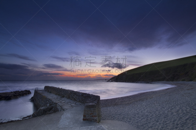 黄昏,惠特桑德湾,天空,康沃尔,水平画幅,无人,海港,户外,海滩,彩色图片