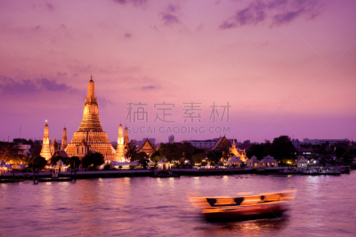 都市风景,郑王庙,黄昏,湄南河,水,水平画幅,夜晚,无人,当地著名景点,曙暮光