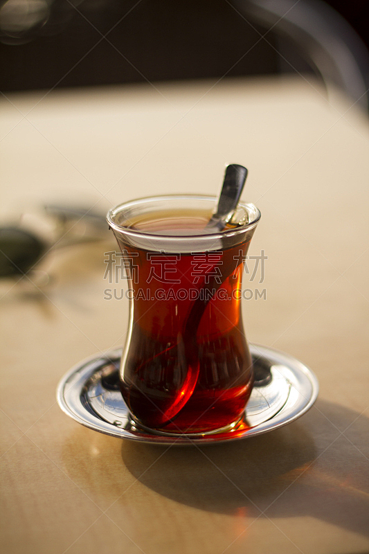 玻璃杯,茶,土耳其人,杯,传统,垂直画幅,图像聚焦技术,选择对焦,热饮,饮料