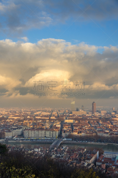苏河,法国,里昂,全景,秋天,自然,垂直画幅,外立面,建筑,蓝色