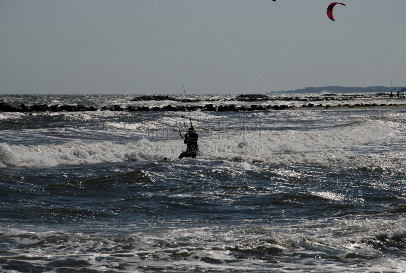 水,天空,风,水平画幅,沙子,夏天,冲浪风筝,德国北海地区,湖,冲浪