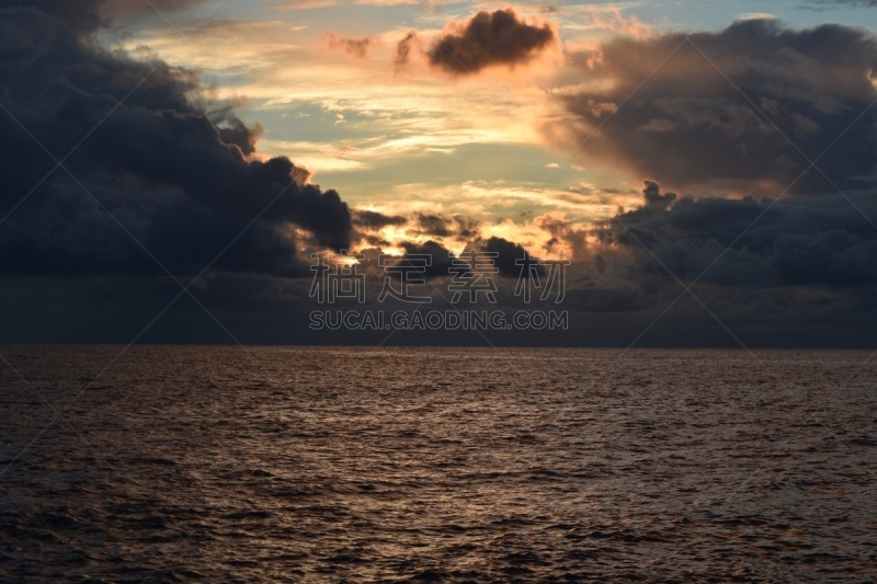 自然美,海洋,地平线,云景,太平洋岛屿,法国,环境,云,橙色,落日海滩
