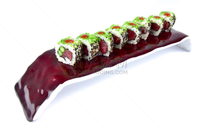 日本食品,水平画幅,无人,海产,特写,寿司卷,清新,鱼类,份量