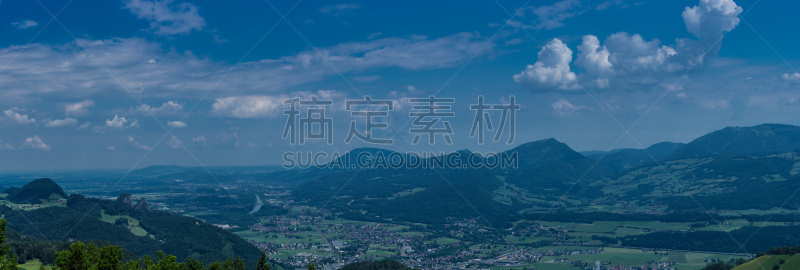 全景,萨尔茨堡,呕吐物,哈兰哈雷恩,萨尔察赫河,里夫区域,水平画幅,无人,夏天,户外
