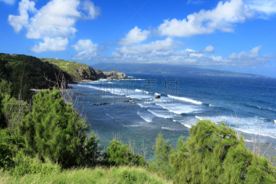 毛伊岛,海滩,自然美,哈纳海岸,哈纳,水,天空,留白,高视角,夏天