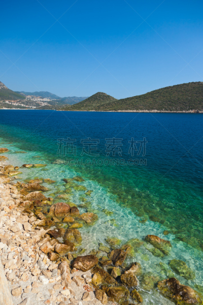 海滩,土耳其,垂直画幅,水,度假胜地,无人,海港,夏天,户外,石头