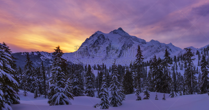 舒克森山,黄昏,mt baker-snoqualmie national forest,北小瀑布国家公园,华盛顿州,自然,美国,水平画幅,地形,雪