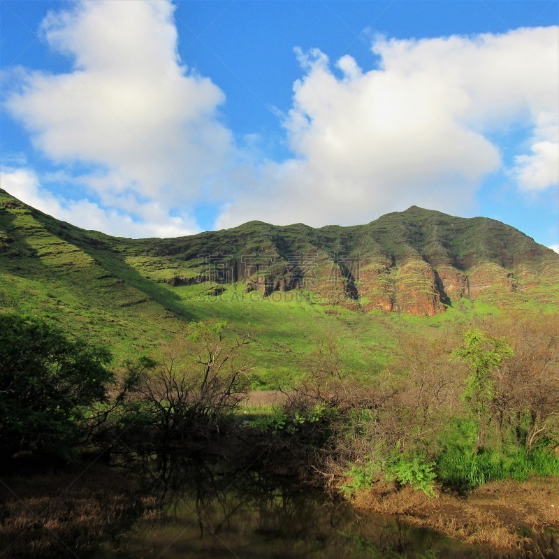 玛卡哈,彩虹,山谷,山脉,瓦安娜海岸,太平洋岛屿,热带气候,环境,云,火山岩