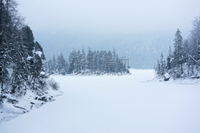 艾博湖,冬天,自然,水平画幅,雪,无人,加米施帕腾基兴,户外,冰,湖