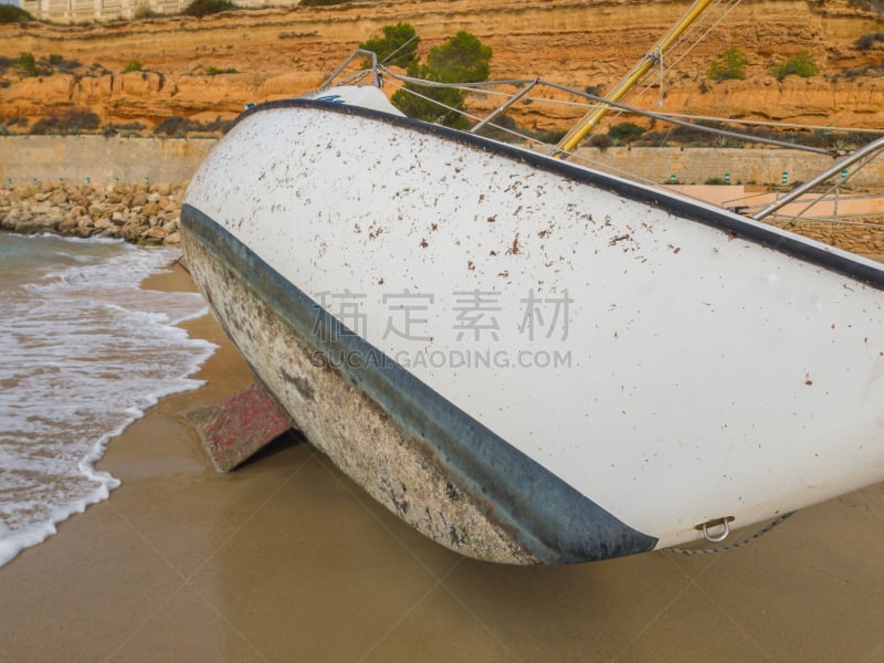 船体,海滩,有帆船,海洋,暴风雨,龙骨,水平画幅,沙子,贝壳,无人