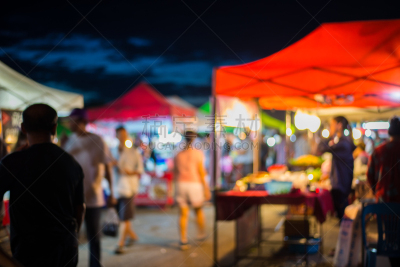 夜市,街道,图像,运动模糊,背景,背景虚化,桌位,货亭,新的,水平画幅