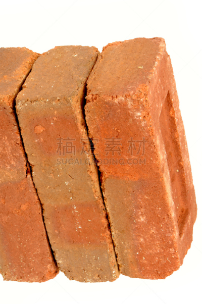 红色,砖,垂直画幅,粘土,水平画幅,橙色,无人,块状,古老的,白色背景