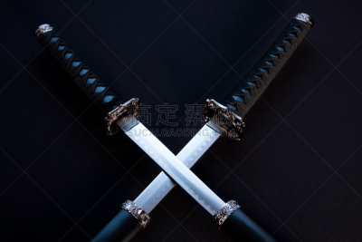 横越,刀刃,黑色背景,日本武士刀,日本武士,舞台布景,武术,水平画幅,古老的,尖利