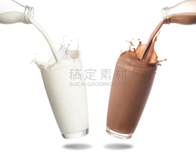 牛奶,巧克力奶昔,背景分离,杯,维生素,泰国,热可可,瓶子,蛋白质,流水