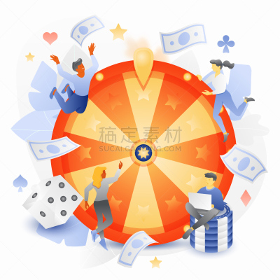 小的,人,性格,抽奖轮盘,风险,休闲游戏,车轮,背景分离,现代,色彩鲜艳