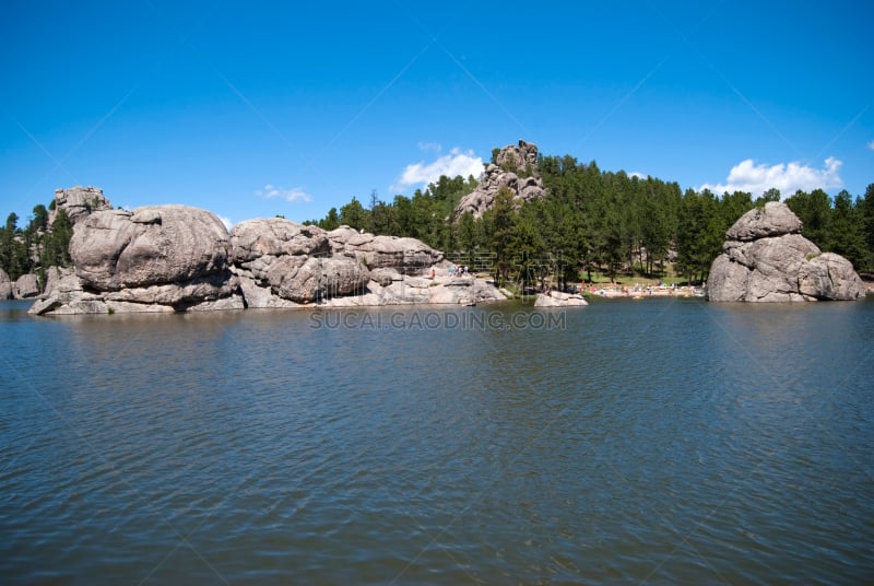 湖,林区,卡司特州立公园,黑山,南达科他州,自然,水,美国,旅游目的地,水平画幅