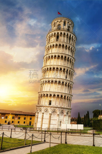 比萨斜塔,比萨,意大利,著名景点,塔,奇迹广场,建筑,垂直画幅,天空,艺术