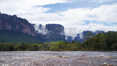 卡奈依马国家公园,看风景,湖,平顶山,canaima,委内瑞拉,水,水平画幅,热带雨林,野外动物