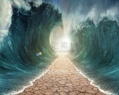 海洋,水平画幅,无人,抽象,超现实主义的,海啸,户外,Moses,陆地