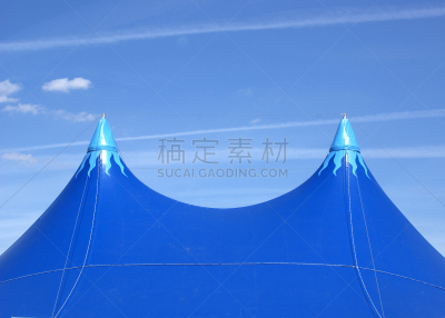 蓝色,帐篷,巨大的,水平画幅,马戏团,大帐篷,夏天,户外,游园会,庆祝