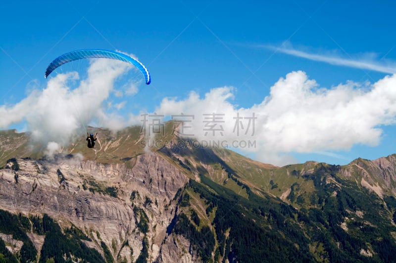 天空,蓝色,山,云,高崖跳伞,索道滑翔翼,悬崖,水平画幅,无人,悬挂式滑翔运动