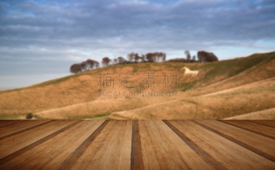 地形,过去,木制,白马,厚木板,室内地面,白垩,彻黑尔,威尔特,自然