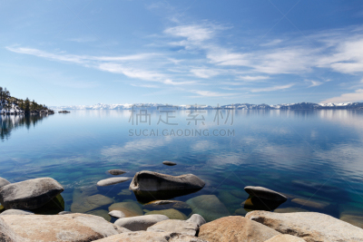太浩湖,岩石,海滩,加利福尼亚内华达山脉,内华达州,水,天空,美,水平画幅,无人