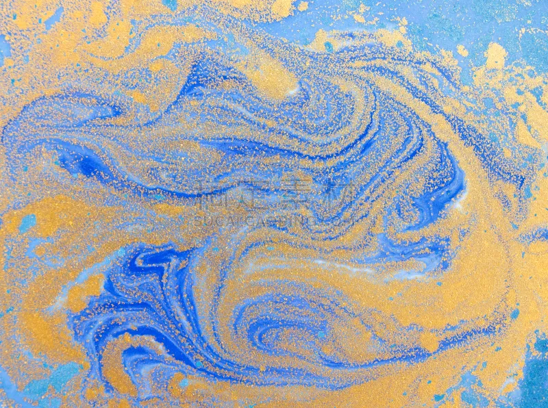 绘画插图 纹理效果 抽象 液体 背景 黄金 水彩画 大理石花纹 青绿色 绘制图片素材下载 稿定素材