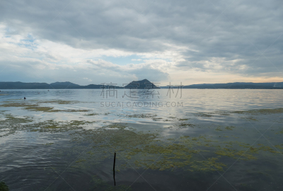 航拍视角,塔尔湖,塔尔纪念碑,八打雁省,吕宋岛,水,天空,美,水平画幅,山