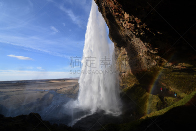 seljalandsfoss waterfall,冰岛国,自然,水,水平画幅,地形,瀑布,无人,户外,彩虹